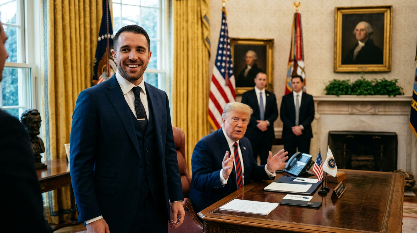 Oval Office Comedy: A Reporter Spots Pompliano, Trump Hints at Bitcoin in 'Trump Accounts'