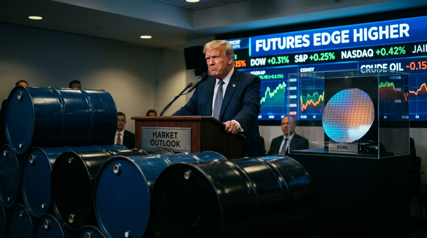 Futures Edge Higher as Trump Vows More Iran Strikes; Pentair Craters, ASML Shines