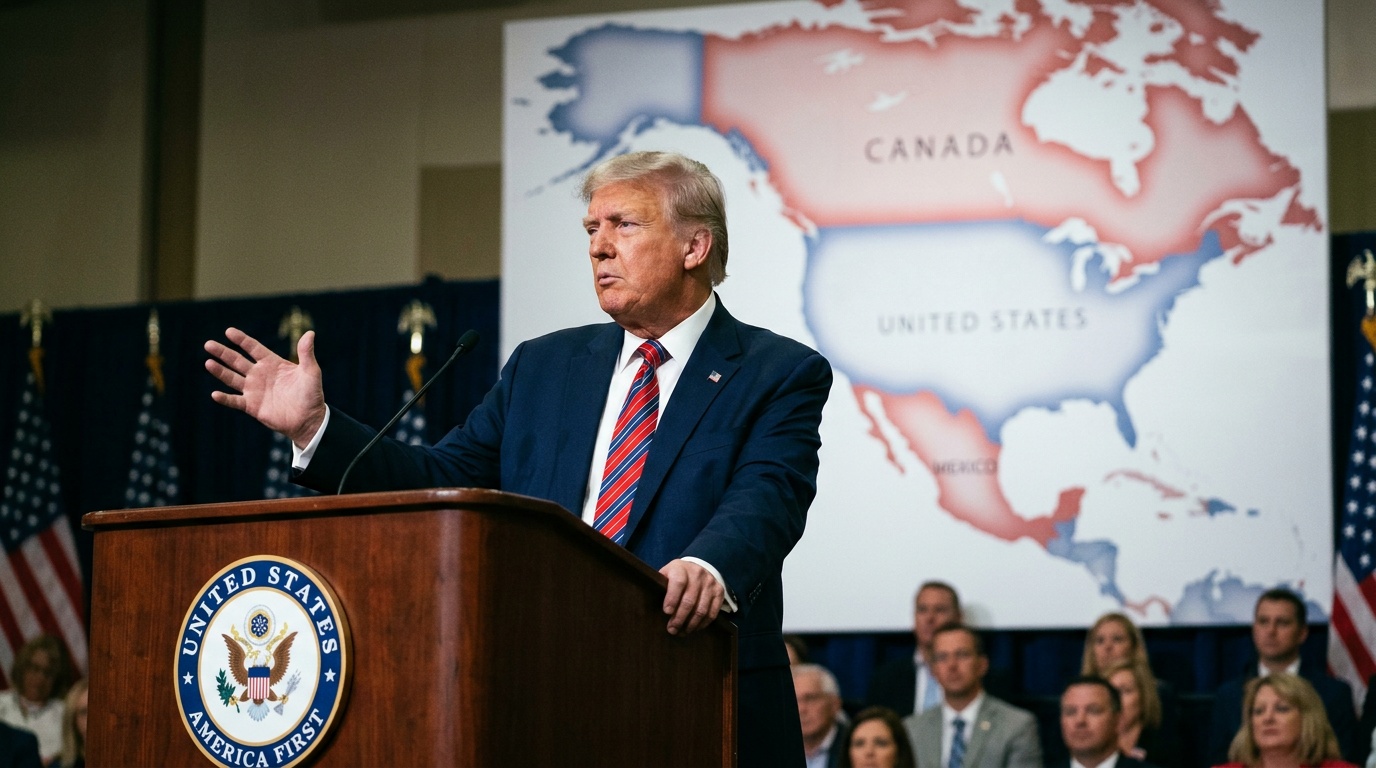 Trump's Map Dreams: A U.S. Flag Over Canada, Mexico, and Beyond