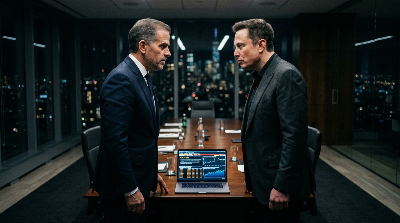 Hunter Biden Asks Elon Musk to Save His Cratered LAPTOP Memecoin Before AI Dooms Us All
