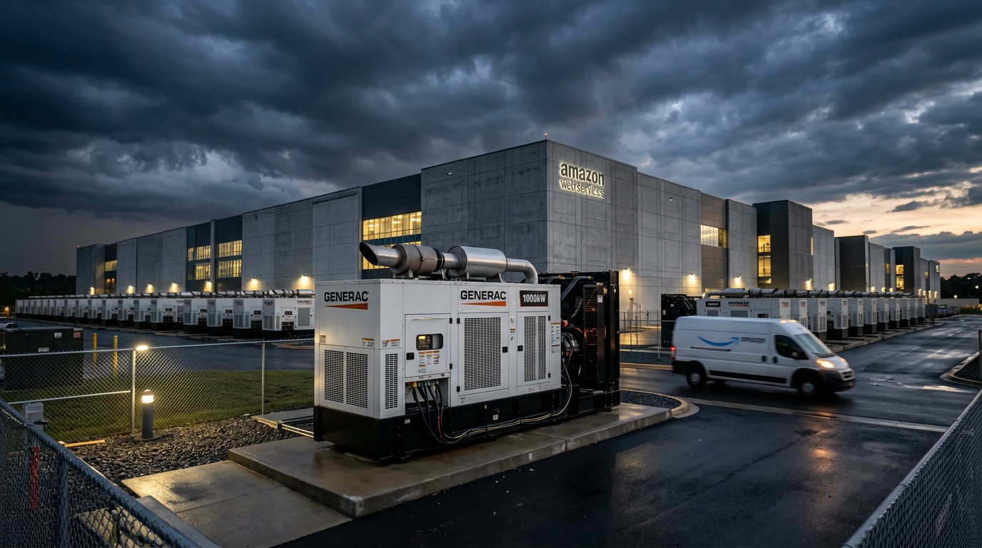 Generac Stock Rockets 37% After Hours on $8 Billion Amazon Data Center Generator Deal