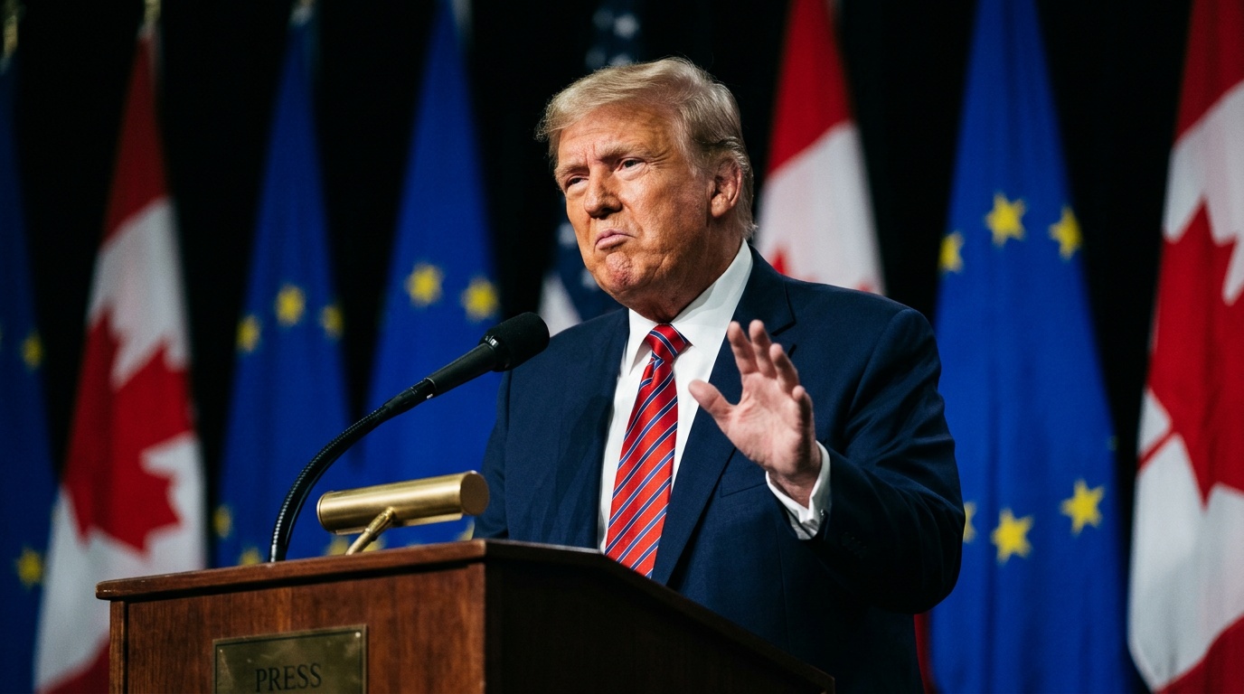 Trump Calls Canada-EU Membership Idea 'Laughable,' Warns of 'Very Heavy Tariffs' on Europe