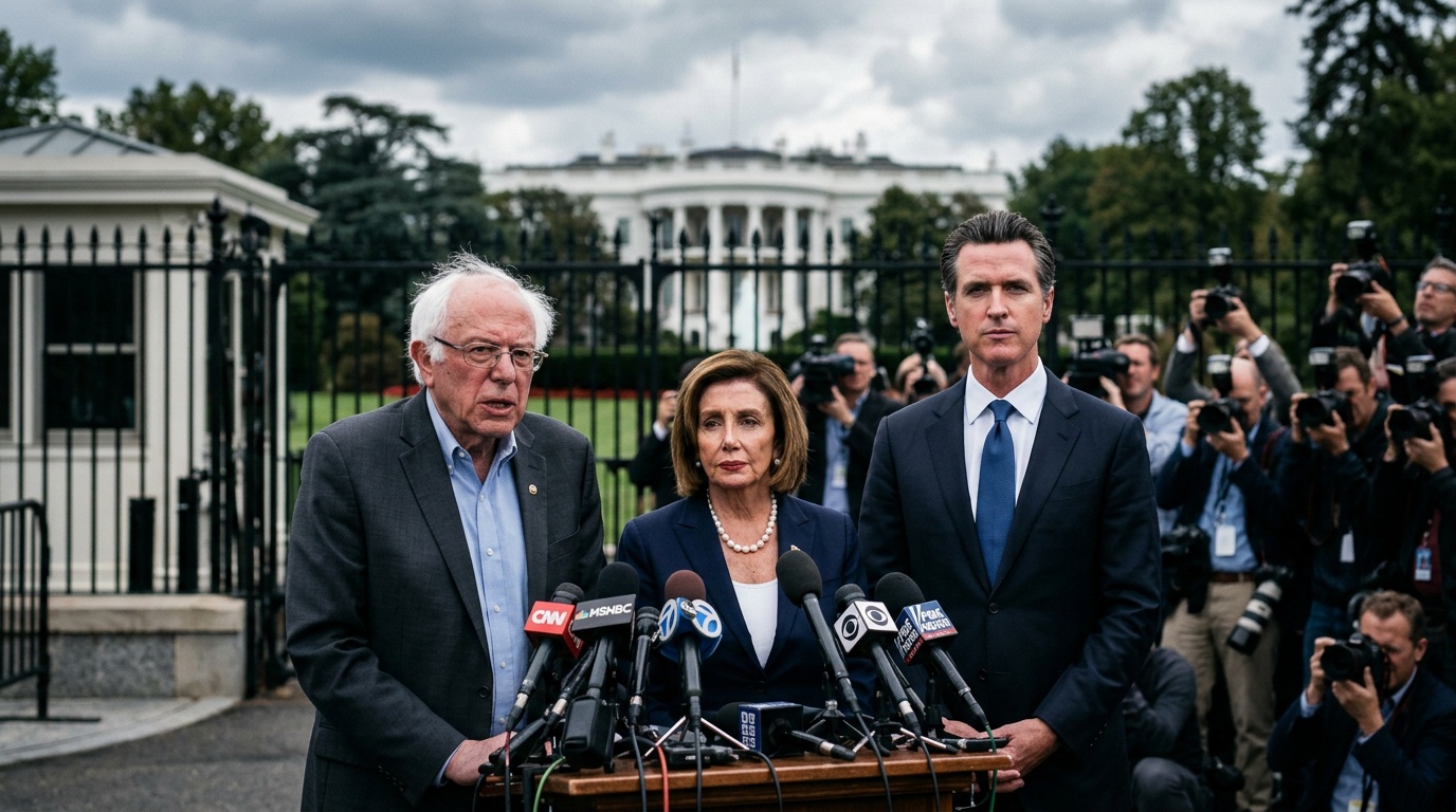Sanders, Pelosi and Newsom Blast Trump's White House Press Ban: 'We Will Not Accept Authoritarianism'