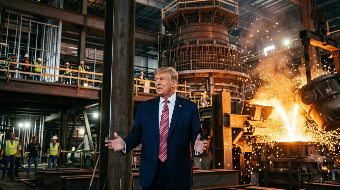 Trump Unveils $15 Billion Iowa Steel Plant, First Major U.S. Steel Build In 50 Years — Credits 50% Tariffs For 'Roaring' Revival