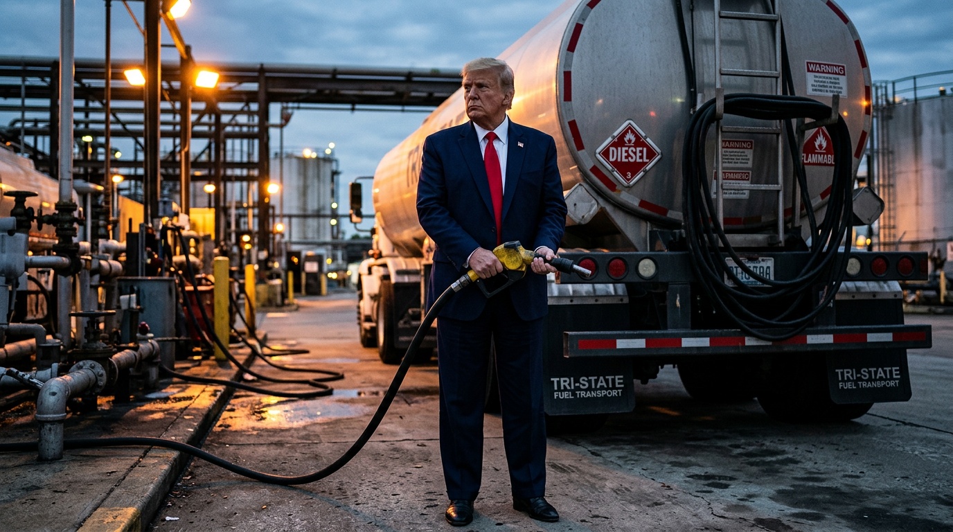 Trump Weighs Diesel Export Ban as Prices Hit Record $6.53, Warns Gasoline Could Climb