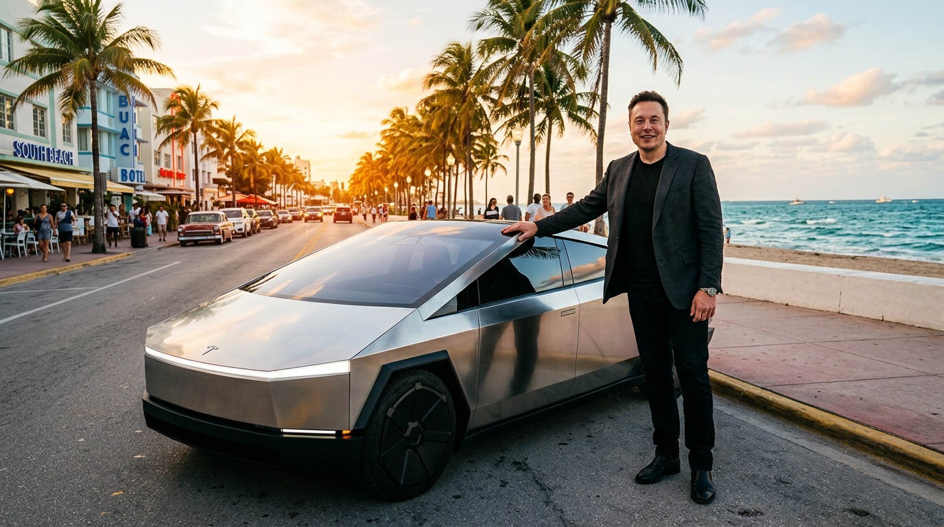 Elon Musk Says Tesla Robotaxi Is Headed to Miami and Tampa Beaches After Ron DeSantis Points Out the Obvious
